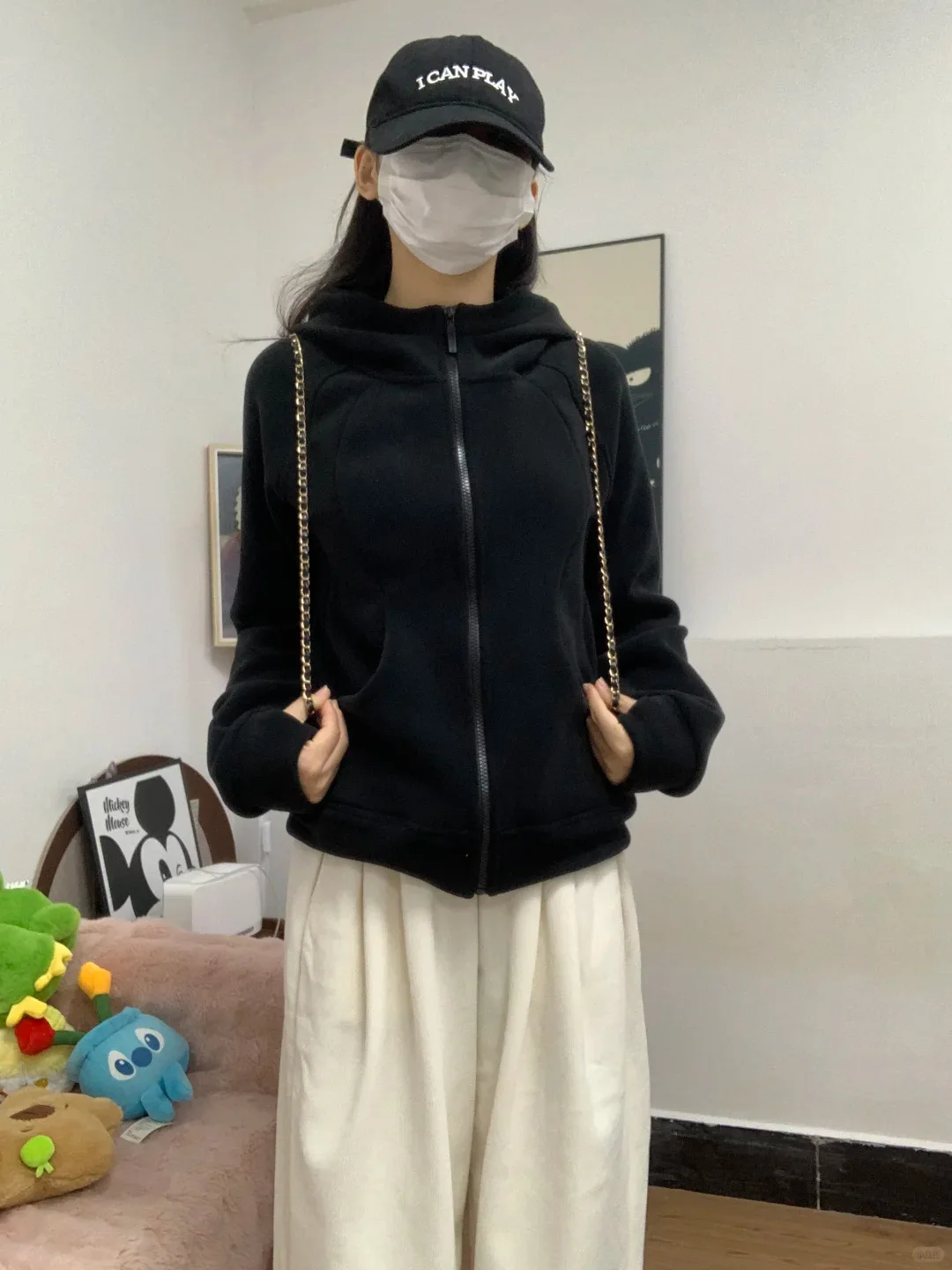 Sudadera de lana sin sombrero para mujer, Sudadera con capucha pesada para otoño, ropa para el centro, elegante, encantadora, con contraste de albaricoque Ins