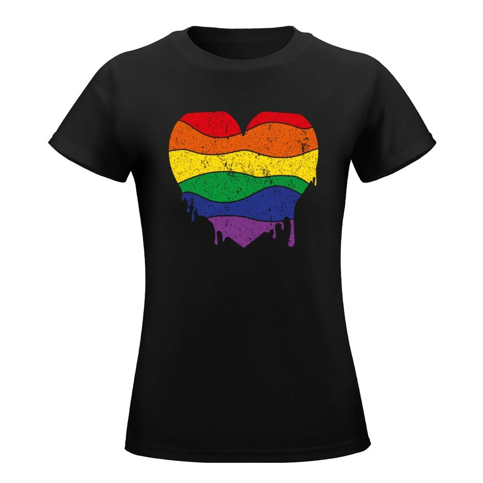 Melting Pride Heart T-Shirt Aesthetic clothing Blouse korean fashion summer tops t shirt Women