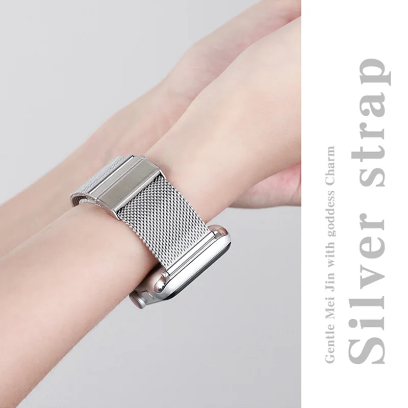 Luxury Rose Gold Stainless Steel Watchband for Apple Watch 6 5 4 3 2 1 SE Magnetic Metal Mesh Strap for iWatch 40mm 38 42 44mm