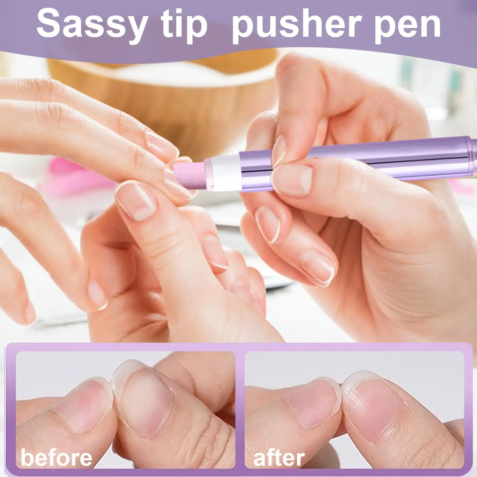 

sassy Tip Pusher Pen Nail Strengthener Damaged Nail Care Chip-resistant Cuticle Remover Pen For Nourishing Split Cracked Youth
