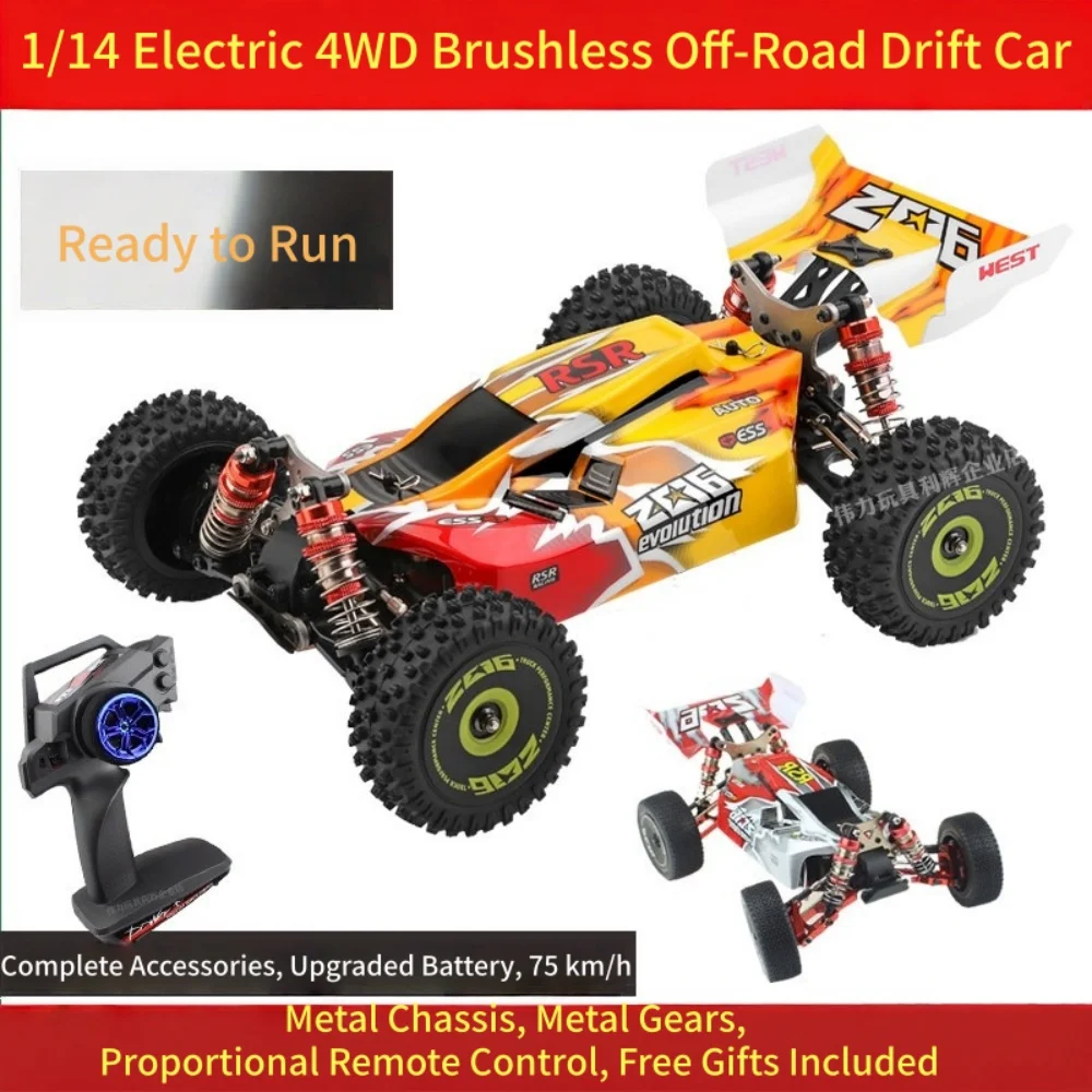 FATJAY 144010 4WD Brushless RC Drift Car High Speed Off-Road Racing Vehicle Professional Hobby Model 4002
