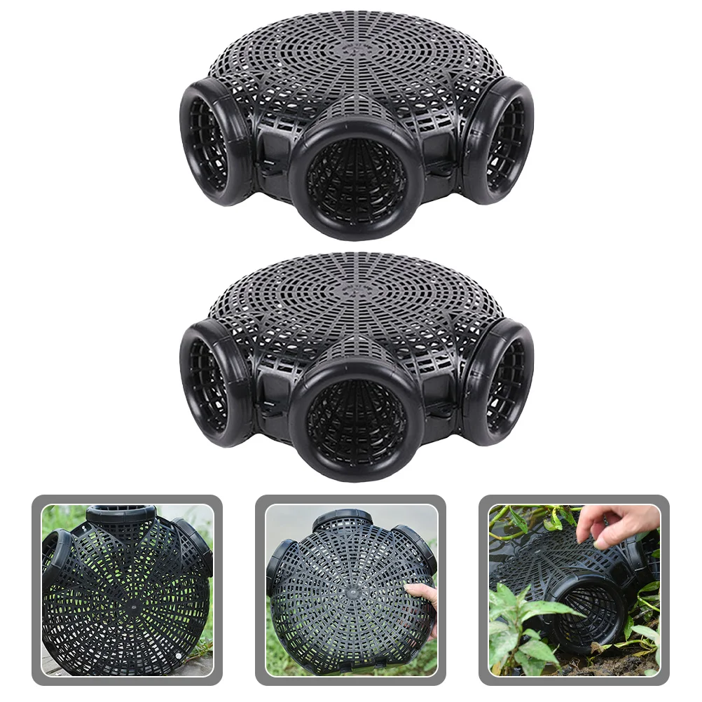 

2pcs Reusable Portable Fishing Trap Cage Portable Plastic Crab Lobster Shrimp Catching Net Bait Trap Fishing Supplies