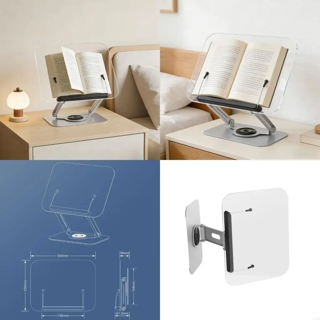 

Functional Acrylic Desk Stand Holds Magazines Sheet Music And Tablets H8WD