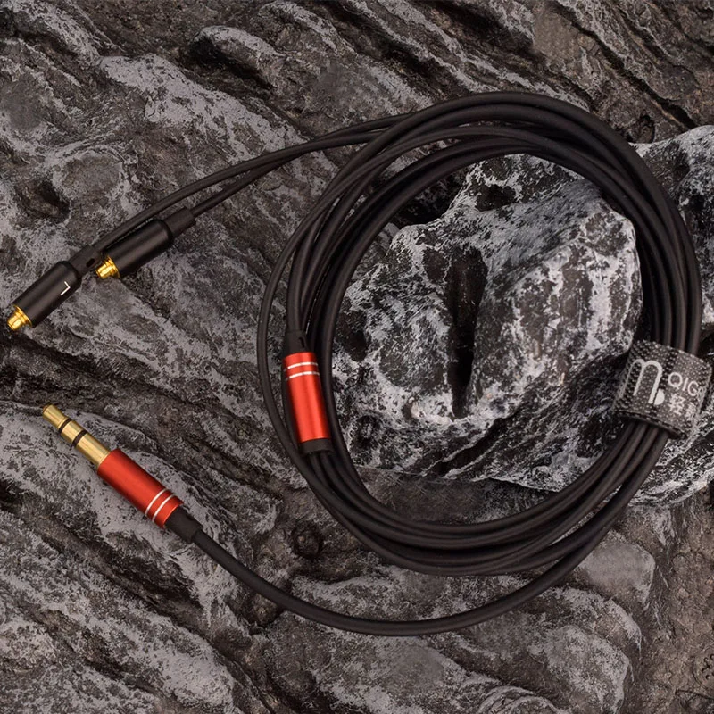 QIGOM X1 MMCX Kabel Peningkatan DIY, Tembaga Bebas Oksigen, Antarmuka 3.5MM, Dapat Dipertukarkan, Pelindung Tinggi, Mengurangi Distorsi Sinyal