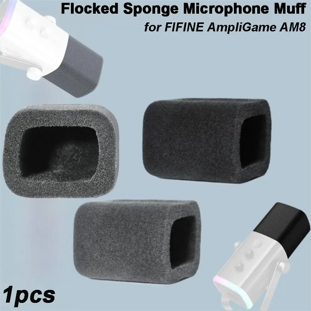 1pcs Replacement Mic Windscreen Cover Noise Reduction Flocked Sponge Foam Pop Filter Cover Windproof for FIFINE AmpliGame AM8
