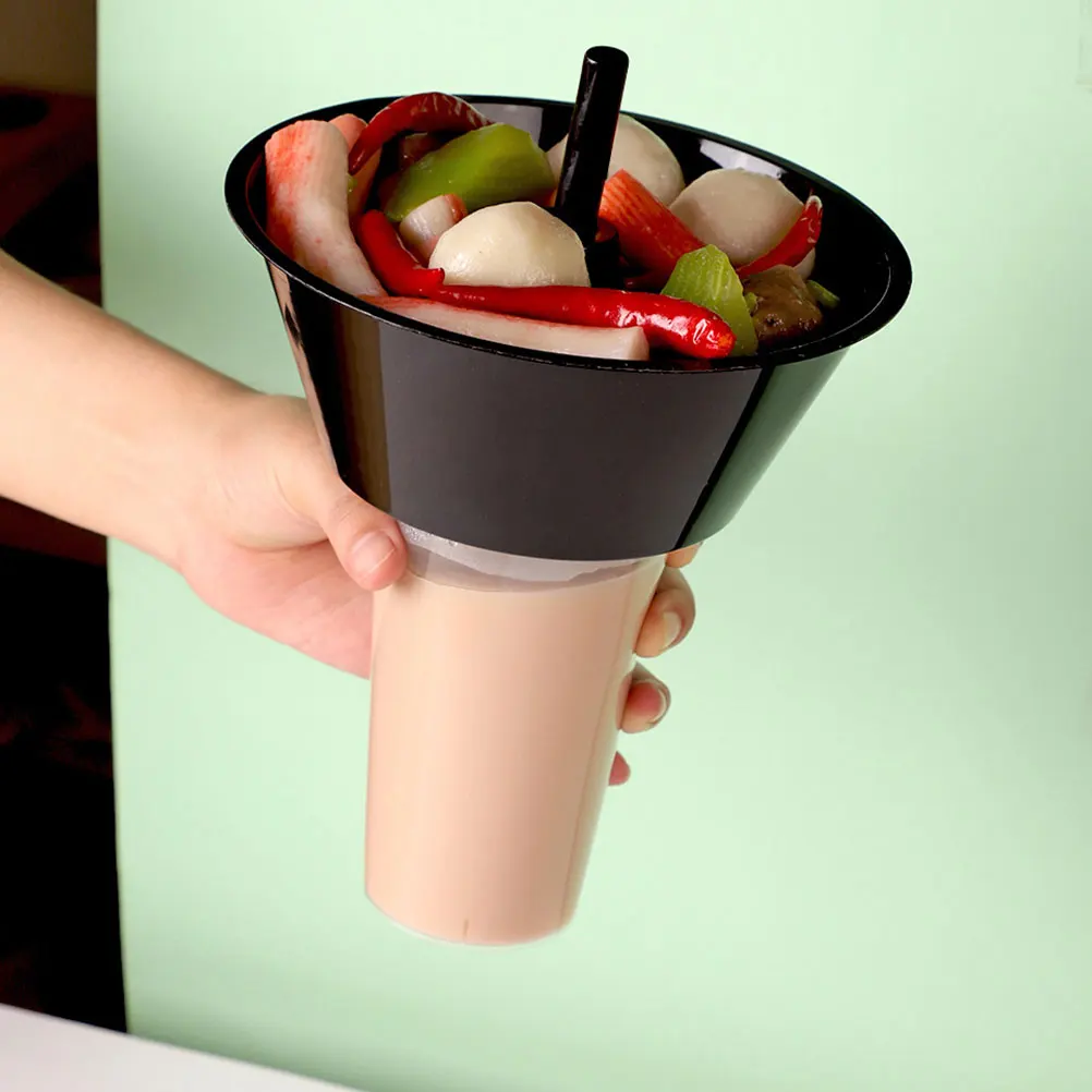 

Combined Snacks Holder Drink Cup Coffee Mug Large Capacity Plastic Water Container Beverage Containers Smooth Surface Easy Clean