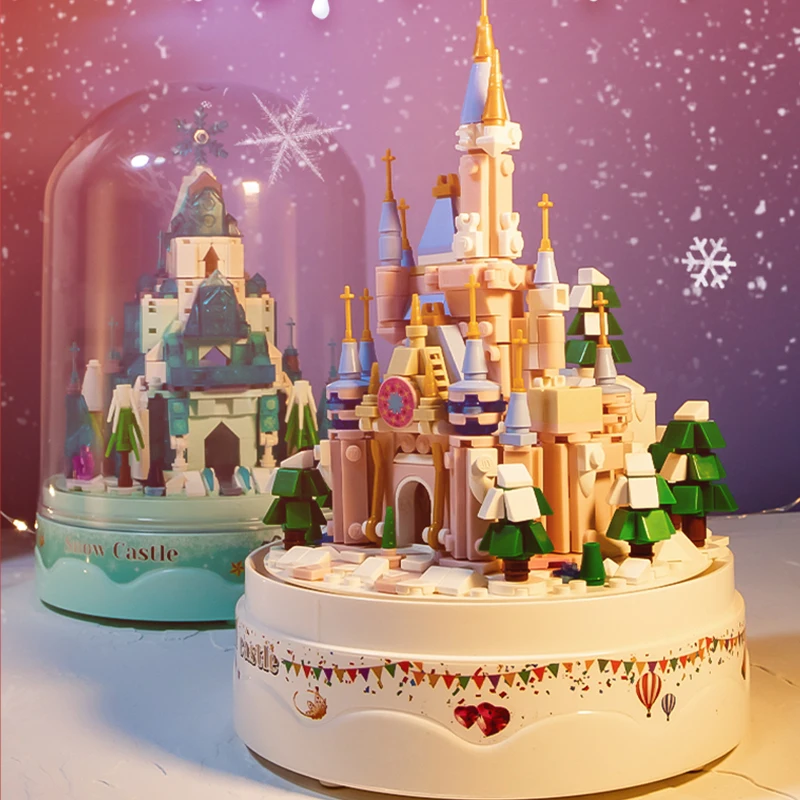 683pcs City Architecture Cartoon Castle Series Music Box Building Blocks House Blocks Toys for Children Christmas Gifts