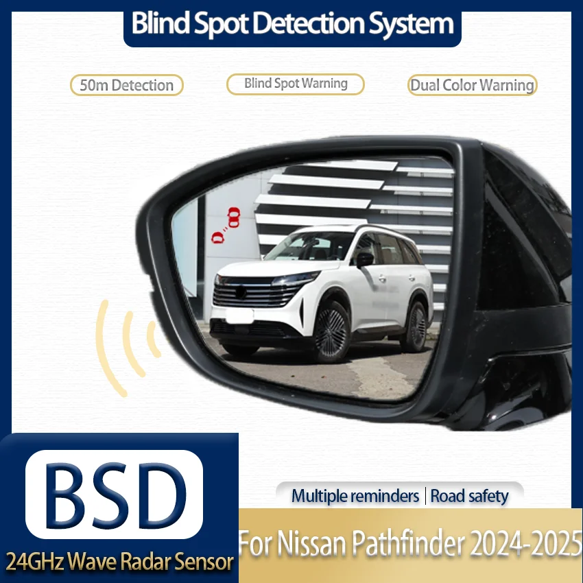 Parallel Lane Change Assist Sound & Light Alarm Blind Spot Detection System For Nissan Pathfinder 2024-2025