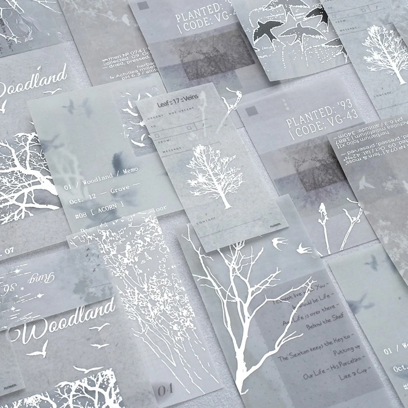 Vintage Flower Tree Shadow Cloud Landscape Material Paper Creative DIY Junk Journal Collage Scrapbooking Stationery