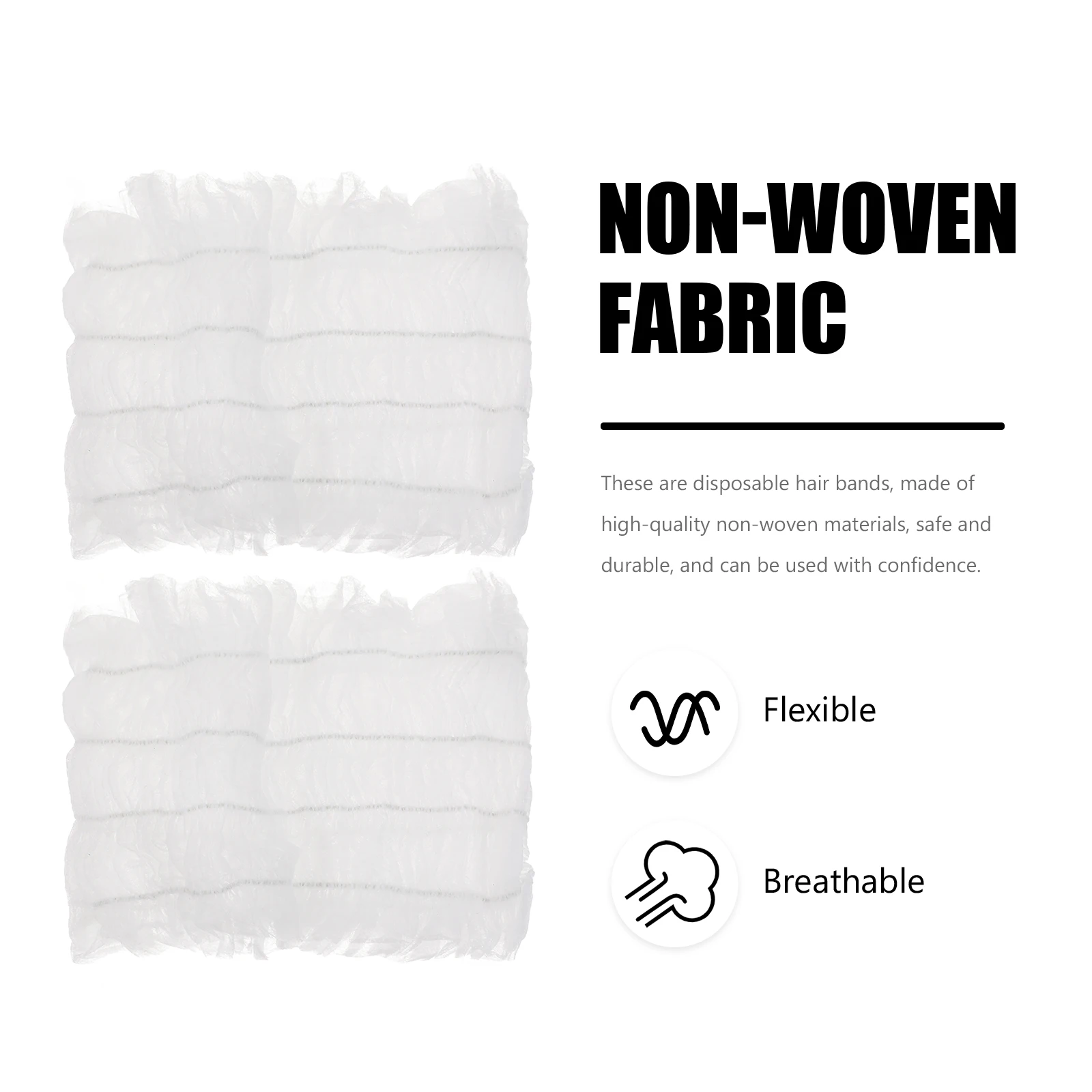 

100pcs Non Woven Disposable Hairb s Spa Headb s Skin Care Wide Hair Wraps Stretchable One Size Fits All Sweat Absorbent Hair