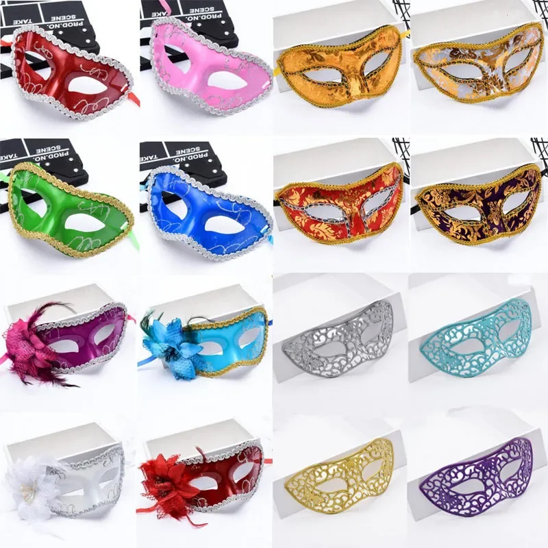 30pcs Feather Mask Women Girls Kids Children Adults Princess Half Face Masks Masquerade Party  Christmas Halloween Festival