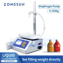 ZONESUN Small Automatic CNC Liquid Filling Machine Perfume Weighing Filling Machine Milk Drink Filler ZS-M1080S