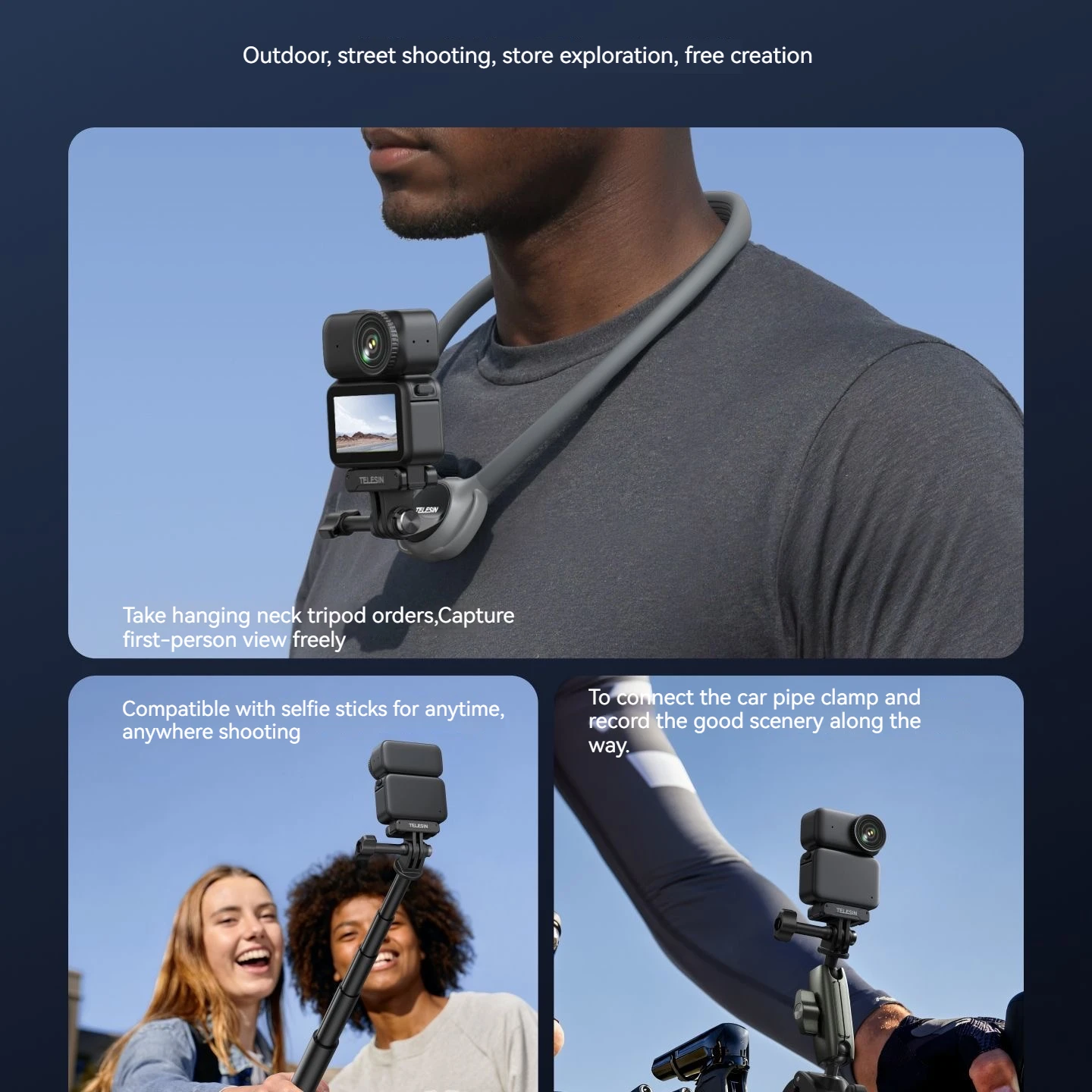 TELESIN Quick Release Adapter For DJI Osmo Nano/action 6 Magnetic Seat Magnetic Sucti