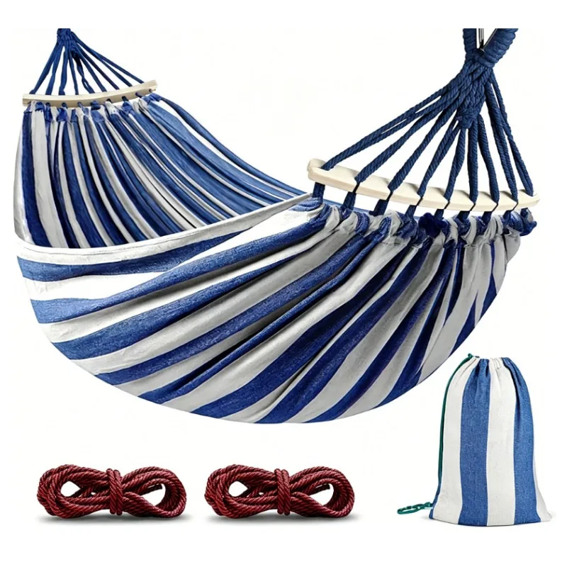 Hammock Outdoor Swing Adult Thickened Canvas Camping Leisure Single Double Student Indoor Anti-Rollover Hammock Wholesale
