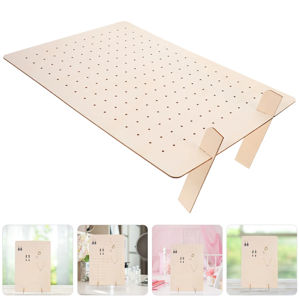 

2 Pcs Jewelry Display Stand Craft Fair Supplies Necklace Earring Measurement Bamboo Wooden Hanger Rack Holder for Sports Women