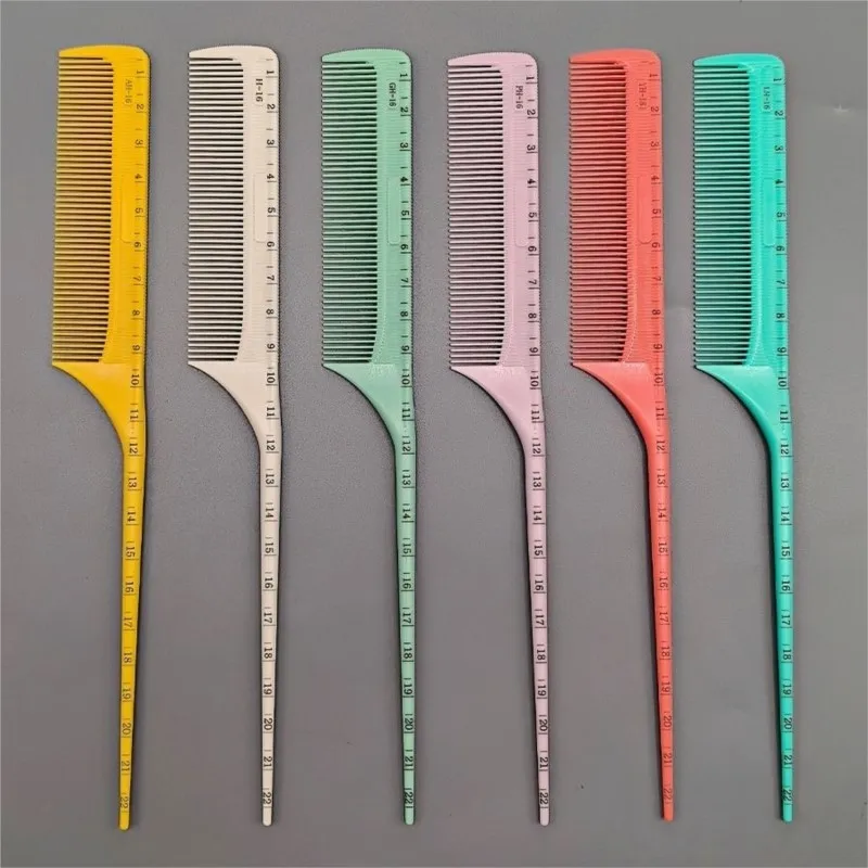 

16 Sharp Tail Comb With Scale Barber Shop Hair Cutting Combs Hairdresser Professional Haircut Hairbrush Hair Salon Styling Tools