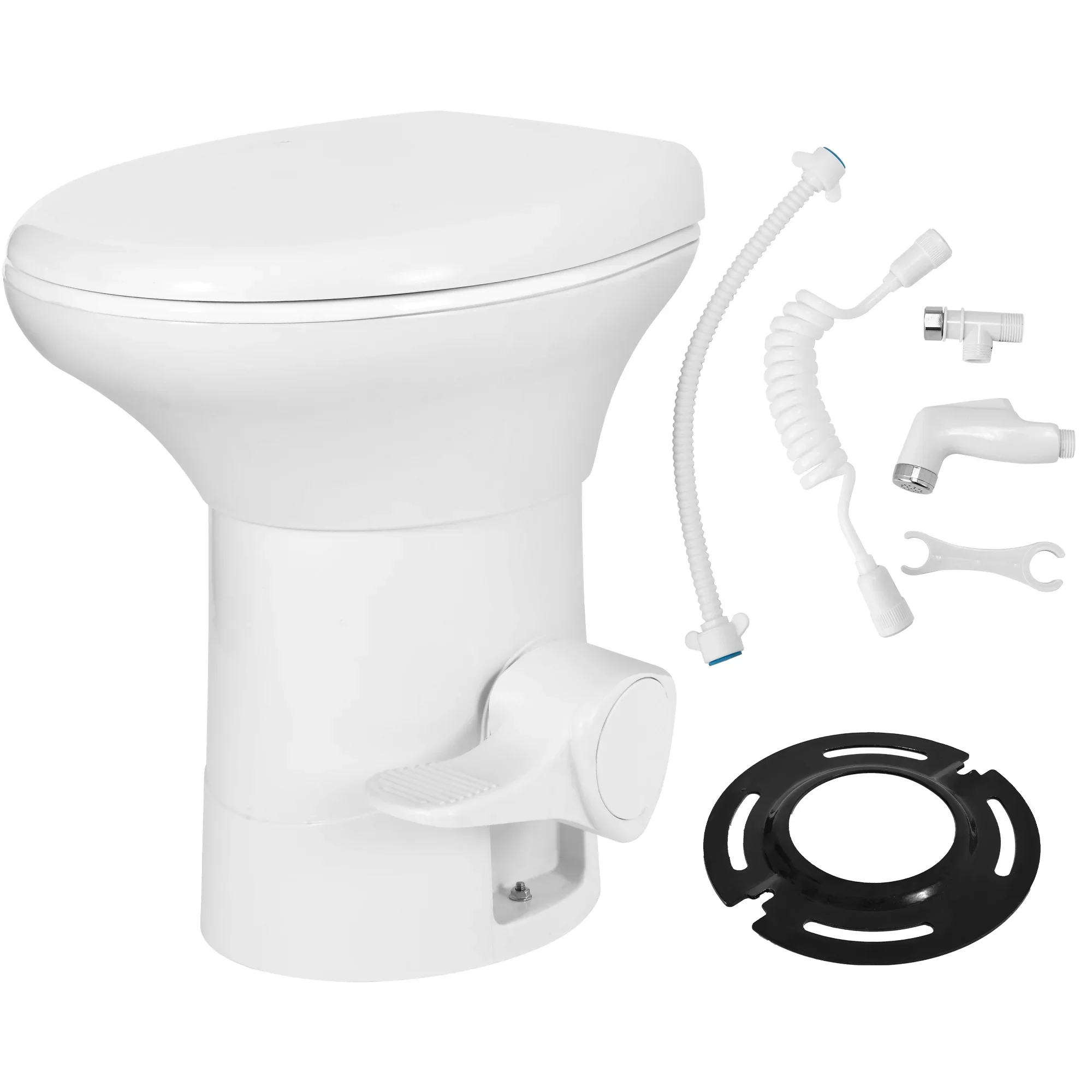 Caravan Toilet,High Strength Environmental Protection Portable Toilet Camping Plastic Foot-operated RV Outdoor For Caravan