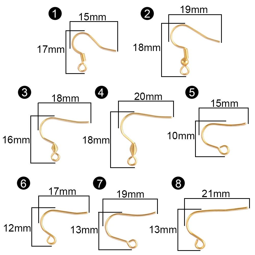 20 50 szt. Kolczyki ze stali nierdzewnej z hipoalergicznym haczykiem do elementy do wyrobu biżuterii zrób to sam, zrób kolczyki