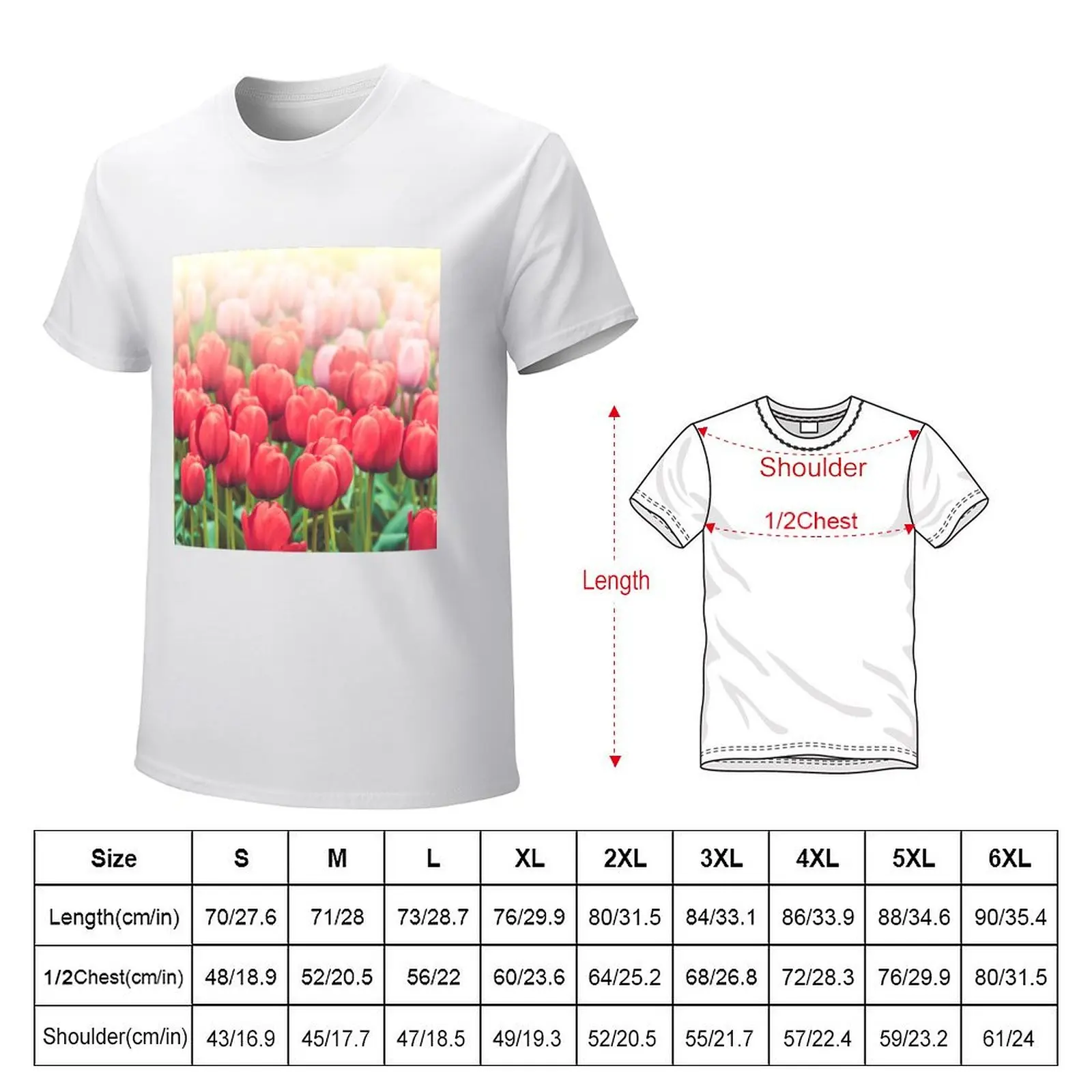 Multicolored tulips field in the Netherlands T-Shirt boys animal print sports fans animal prinfor boys T-shirts for men cotton