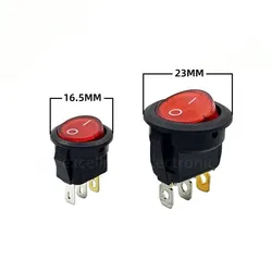 LEDロッカースイッチ,5個,16mm,23mm,220V,赤いトグルライト,リモコン