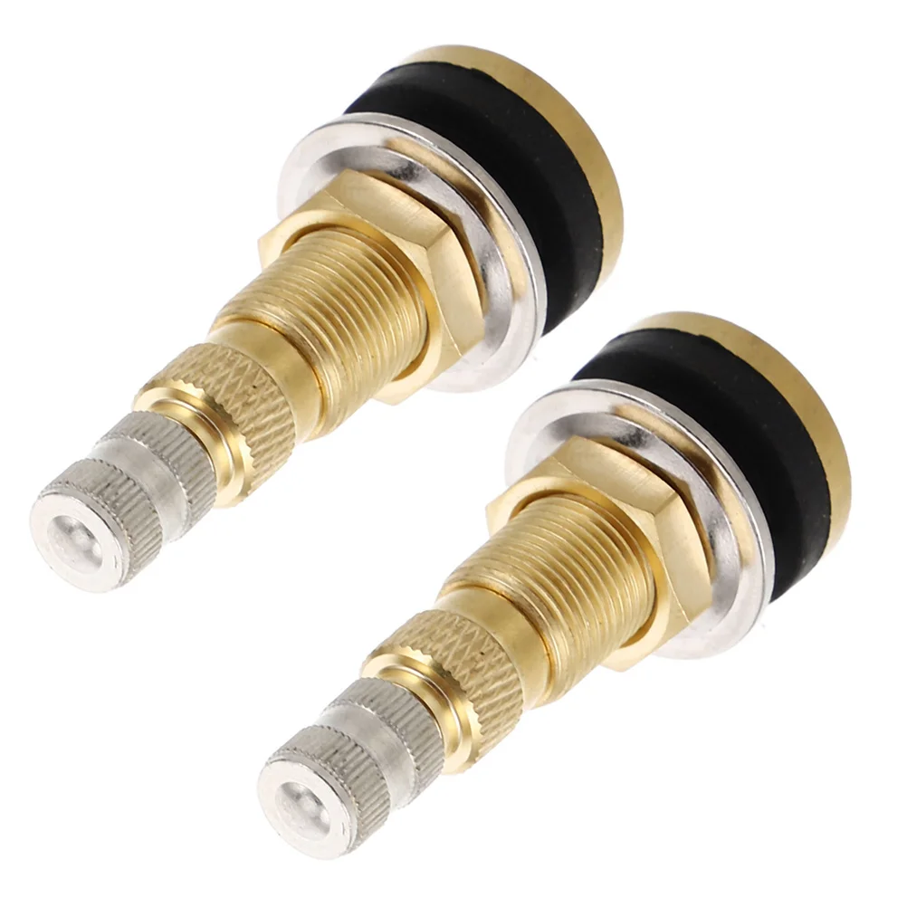 

2 pcs Tubeless Tire Valve Stems All Copper Inflation Nozzle For Tractor Truck Agricultural Vehicles Heavy Duty Replacement