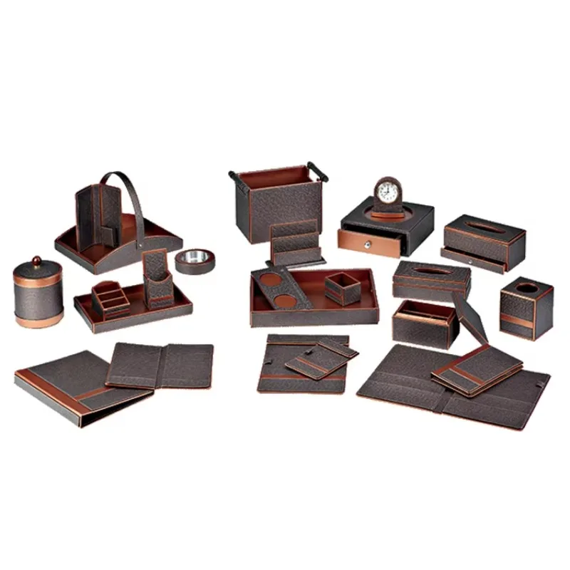 

Hotel Bathroom Accessory Set Leather Hotel Guestroom Accessories