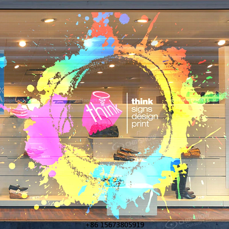 

Indoor Outdoor Ultra Thin Window Glass Film Flexible Panel Transparent Advertising Display LED Screen