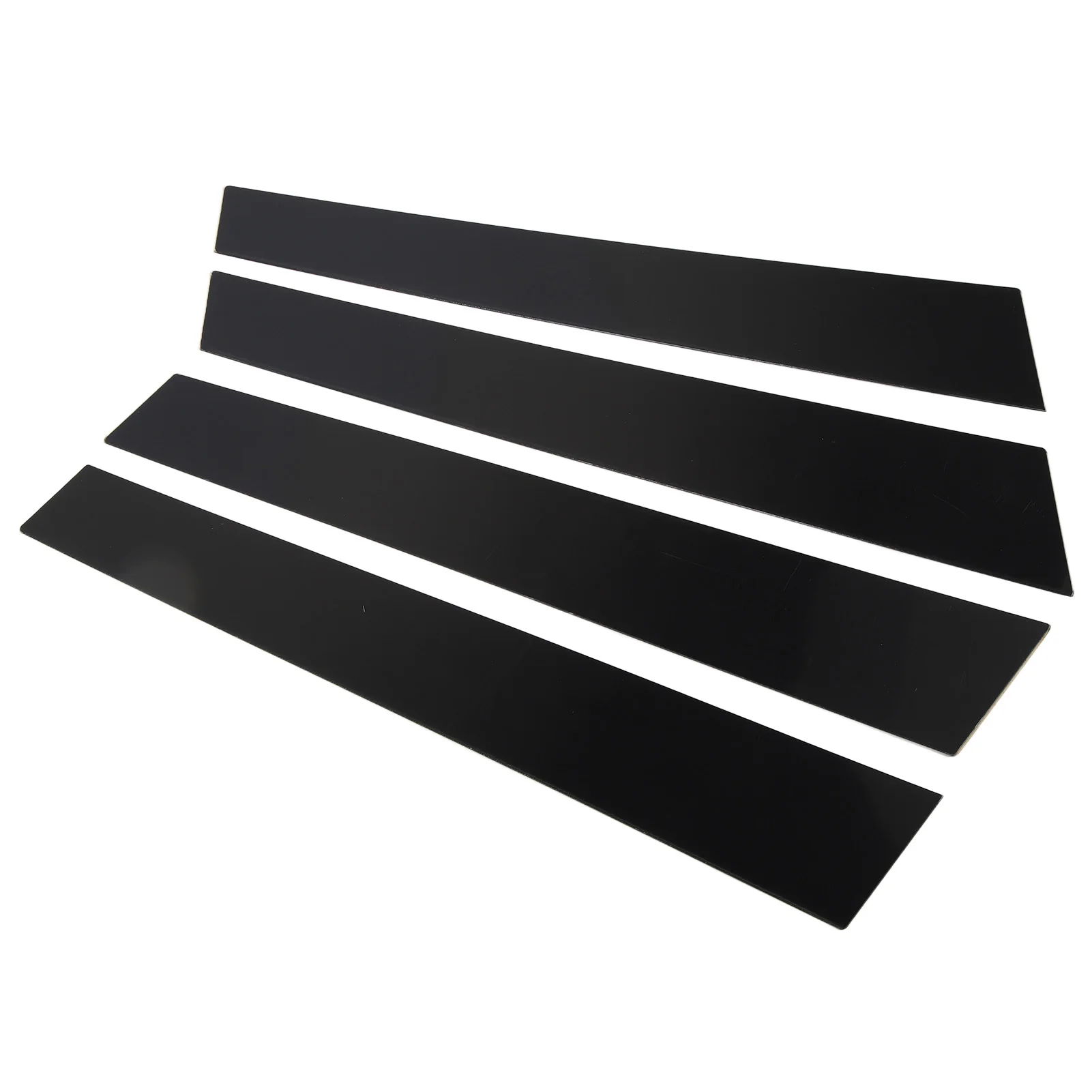 เสาหน้าต่าง4ชิ้นกันรอยขีดข่วนตัว B สีดำมันวาวสติกเกอร์ตกแต่งเสาสำหรับ Porsche Panamera 970 2009 2016