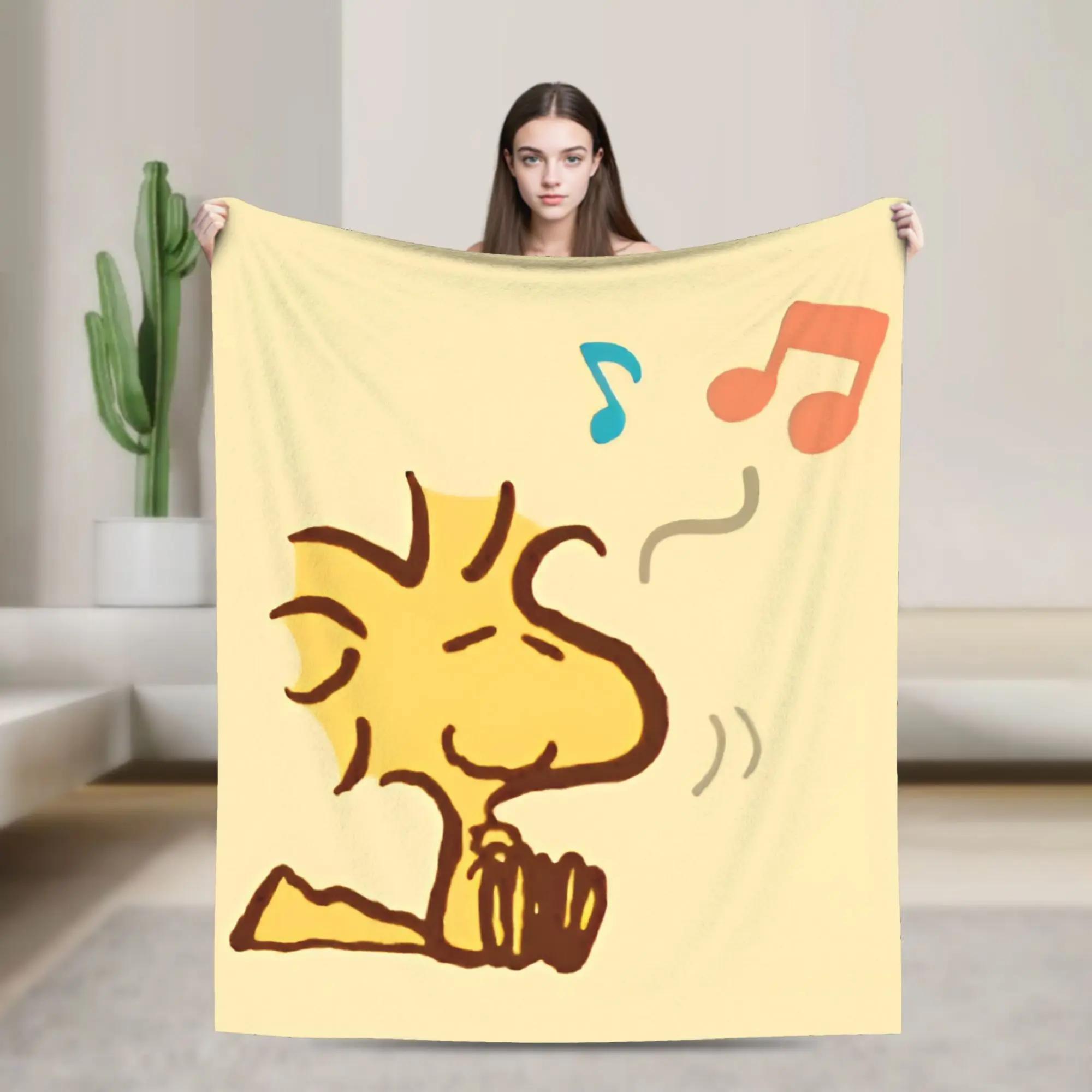 Cute Woodstocks S-Snoopys Blanket Cover   Flannel Throw Blanket Summer Air Conditioning Portable Soft Warm Bedspreads