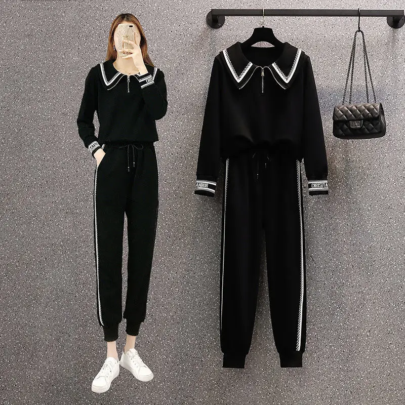 

Women's Fashion Sports Suit 2024 New Spring And Autumn Leisure Sweater Long Sleeve Tops And Pants 2 Two Piece Set Cute Outfits