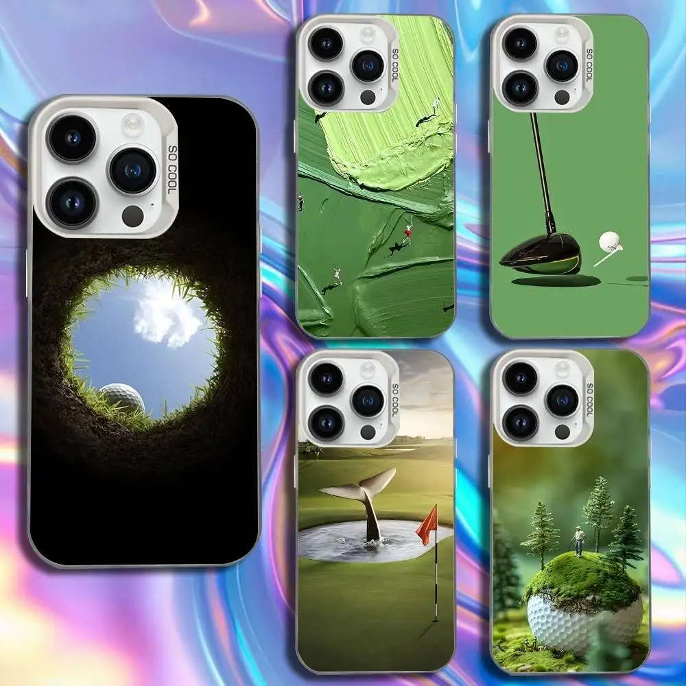 

Sport Golf Ball Phone Case For iPhone 17,16,15,14,13,12,11,Mini,Pro,SE,MAX White Matte Shockproof Cover