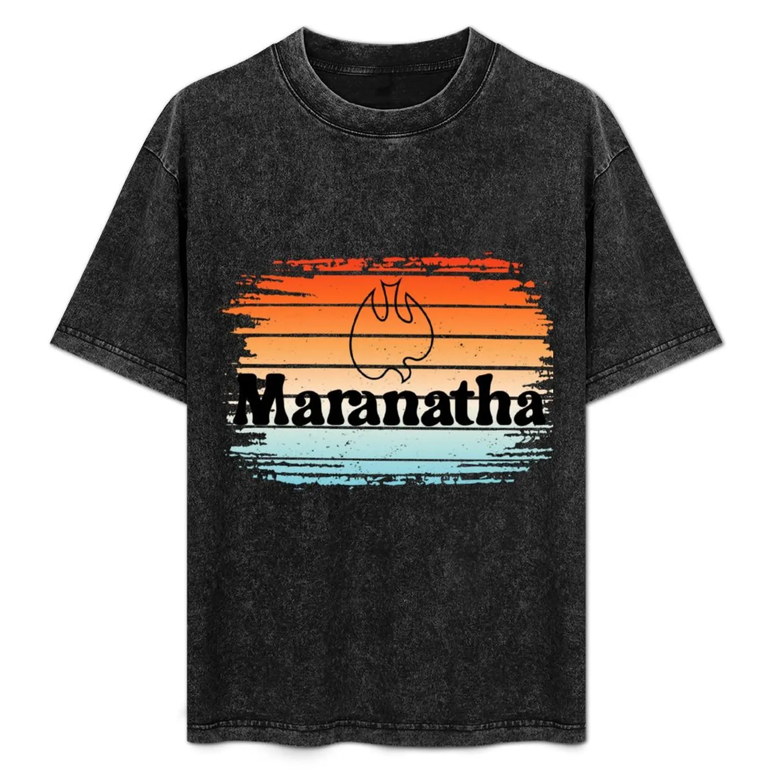 

Maranatha Retro Style Dove Christian Design T-Shirt Classic Crew Neck Cotton T-Shirt
