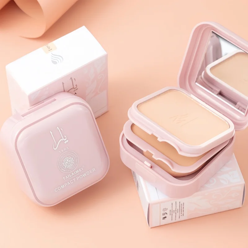 TLM – gâteau en poudre nacrée Double couche, 32g, correcteur longue durée à commande d'huile, maquillage éclaircissant