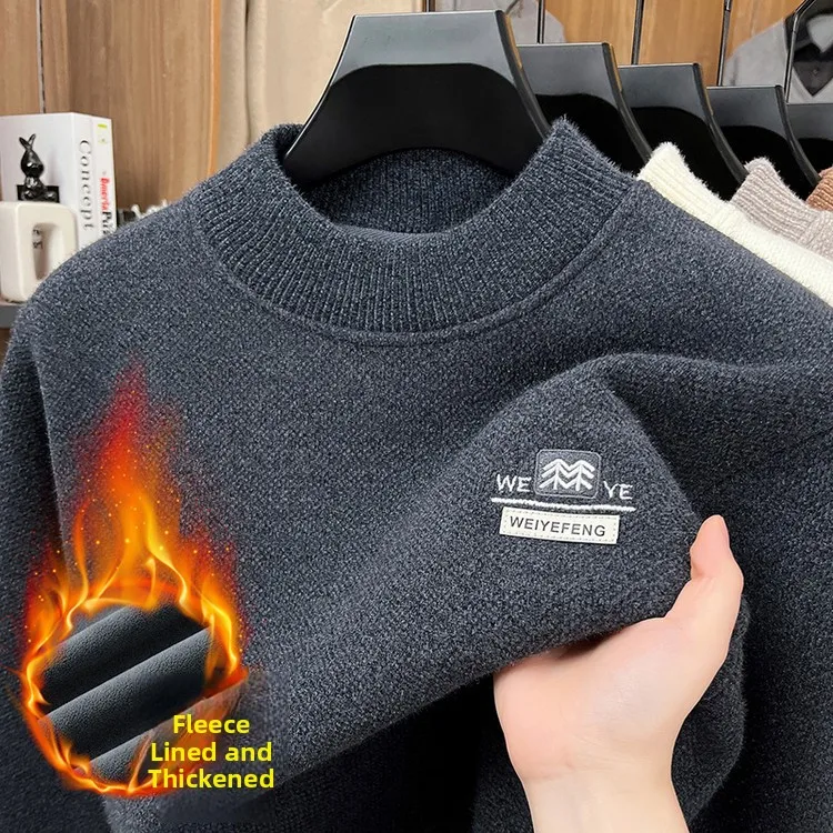

Youth Knitted Sweater f High Collar Nylon Overhead Long Sve Sweater Durable Polyester Fiber Casual Wear for Men