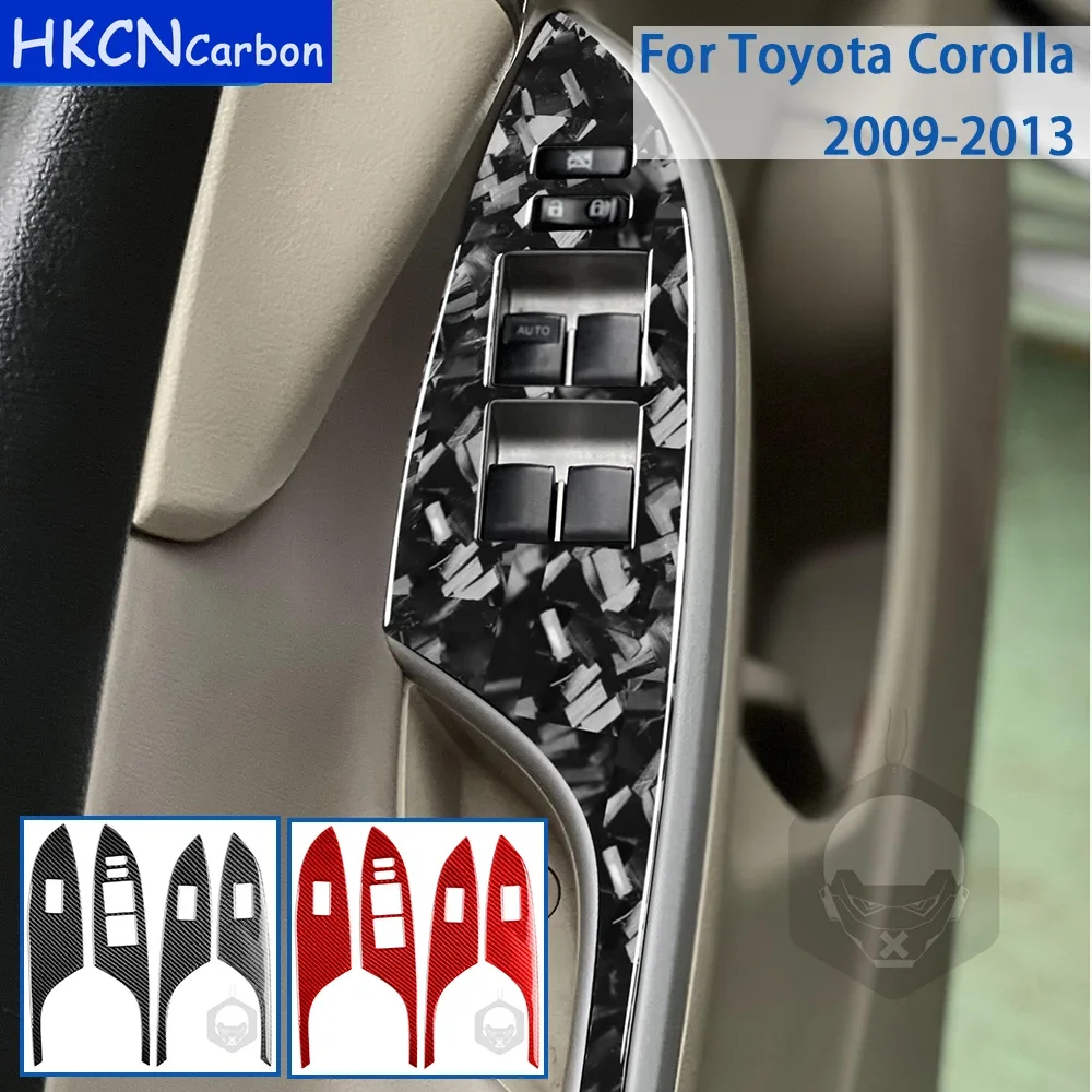 

For Toyota Corolla 2009 2010 2011 2012 2013 Car Accessories Carbon Fiber Interior Windows Control Panel Trim Stickers Decoration