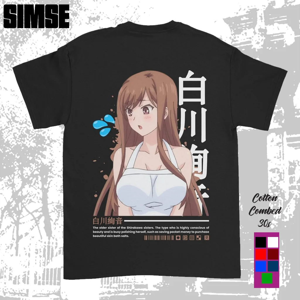 T-shirt  Pria Distro DTF SHIRAKAWA AYANE OVERFLOW T-shirt  Anime Jepang SIMSE.ID