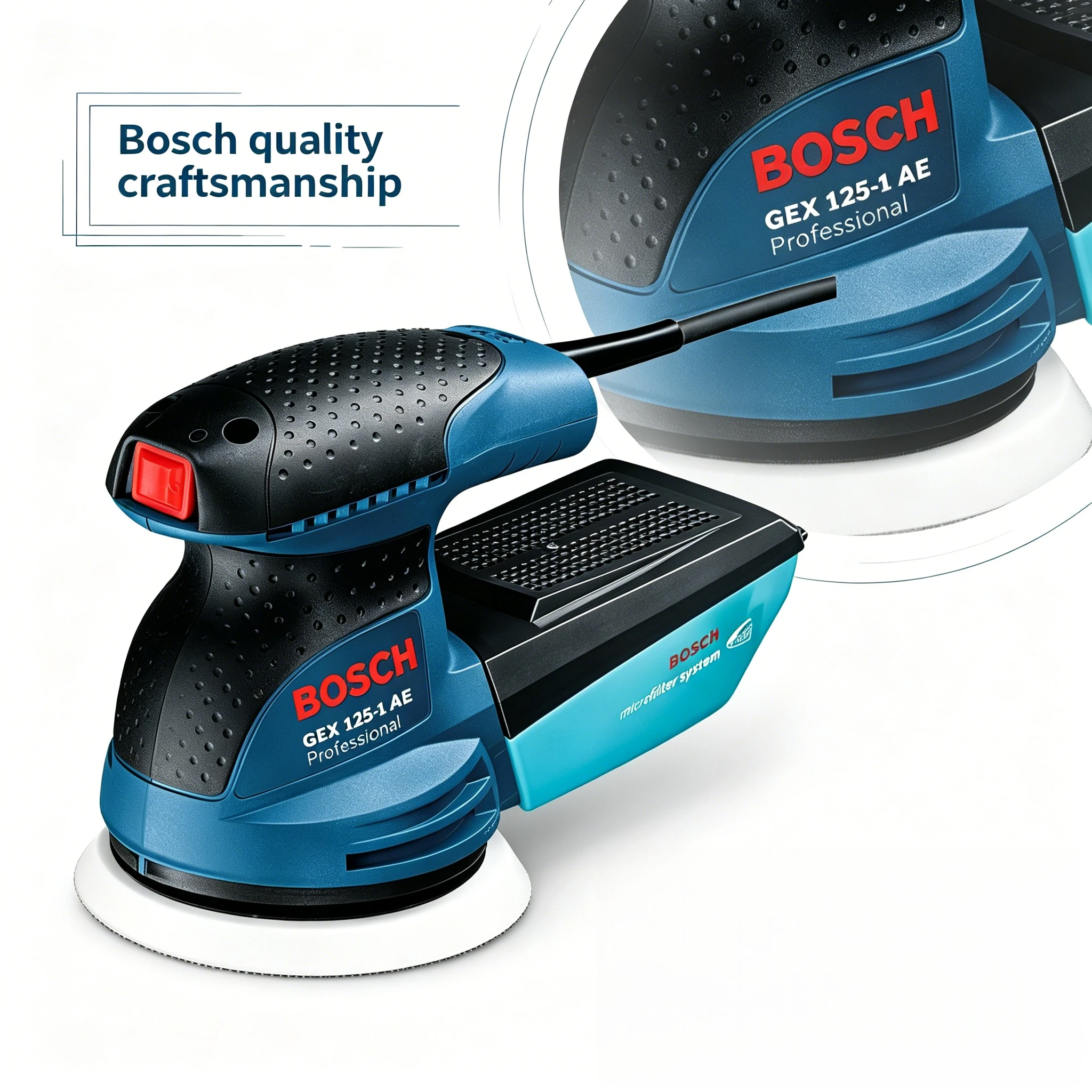 

BOSCH GEX 125-1AE 220V Random Orbit Sander 125mm Speed-adjustable Sanding Machine Disc Grinder Eccentric Sander Power Tool
