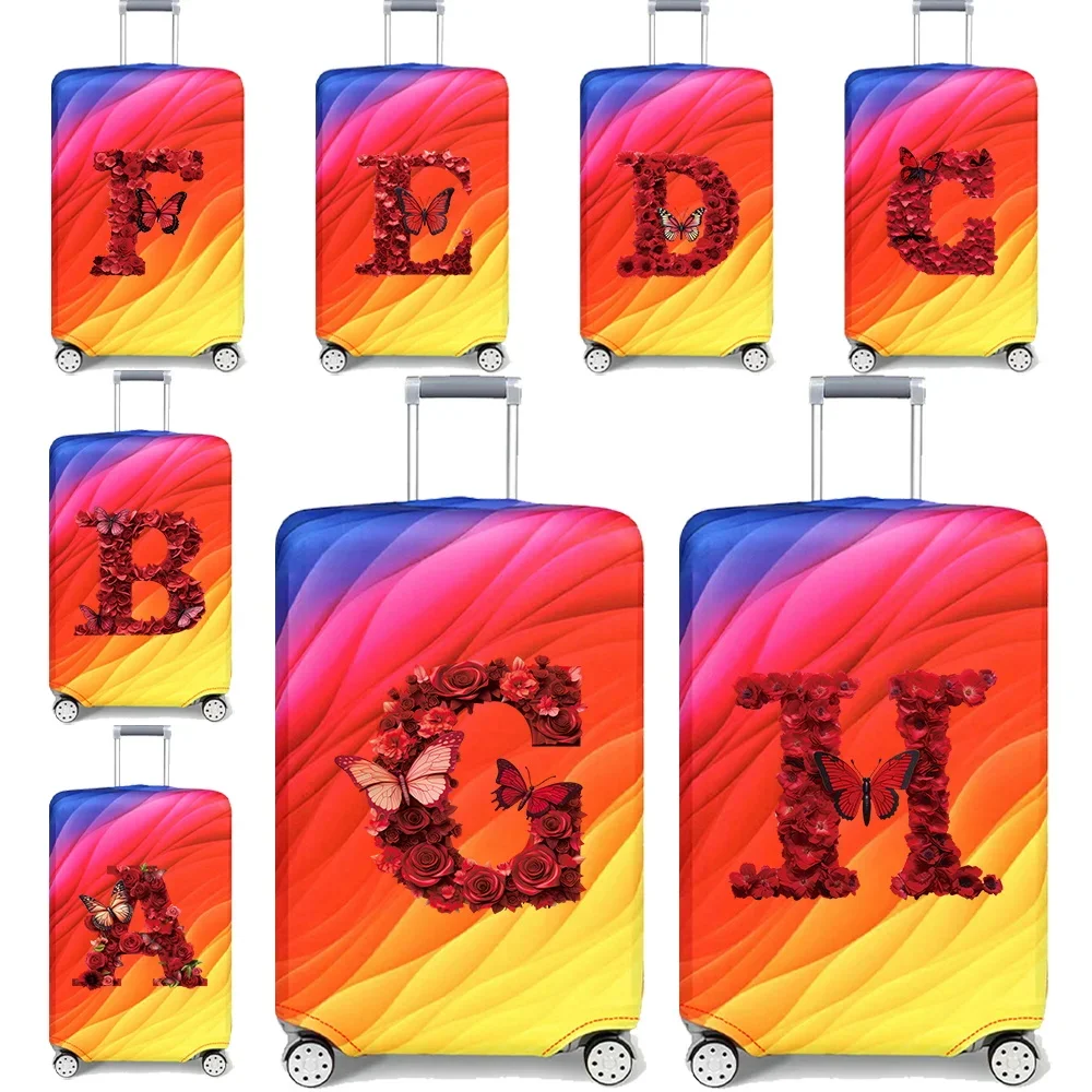 Portable Elastic Luggage Protective Cover Simplicity Dust Cover Anti-Scratch Protective Red Rose Series Travel Accessories
