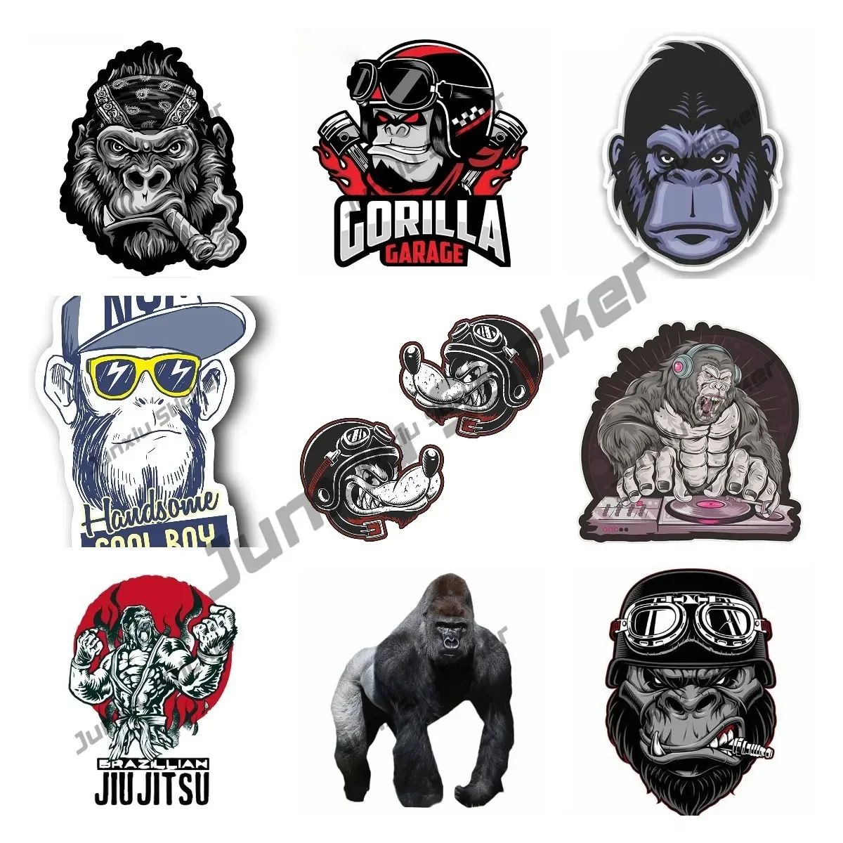 Bandana Gorilla Handsome Sticker for Gorrila Decals Waterproof Sticker PVC Boat Accessories Style for Car Anime Accessorie