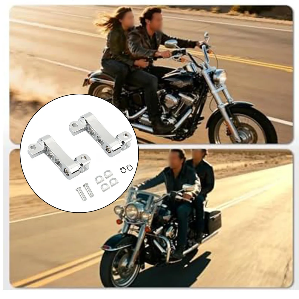 Aluminum Footpeg Kit Adjustable Extension Brackets Motorcycle Accessories Black Bolt On Motorcycle Footpeg Kit