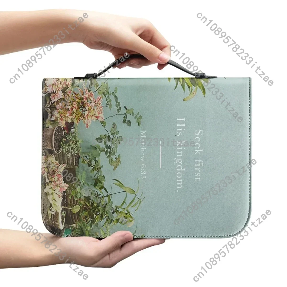 New Bible Cover Simple Style Bible Verse Printed Tote Bag Practical Bible Protector Holder for Women Girls Church Prayer Gift