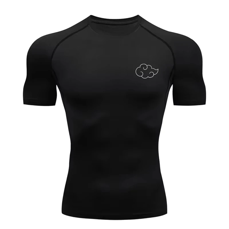 Cloud Print Men's Compression Shirt | Quick Dry Breathable Top for Gym Workout & Running 0079