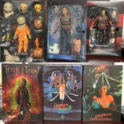 NECA Freddy Krueger Action Figure Trick R Treat Sam Figure Freddy's Revenge Horror Model Toy Halloween Christina Gifts