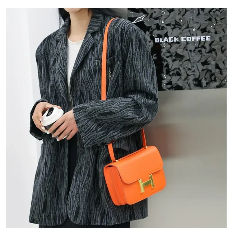 حقيبة كتف نسائية كلاسيكية من الجلد بتصميم أنيق وحقيبة يد كروس فاخرة لملابس عصرية