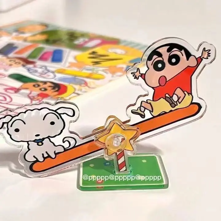 DIY Crayon Shin Chan Gift Cartoon Stilt Board Stand Up Tablet Desktop Pendant Acrylic Swinging Toy Crayon Shin Chan BirthdayGift