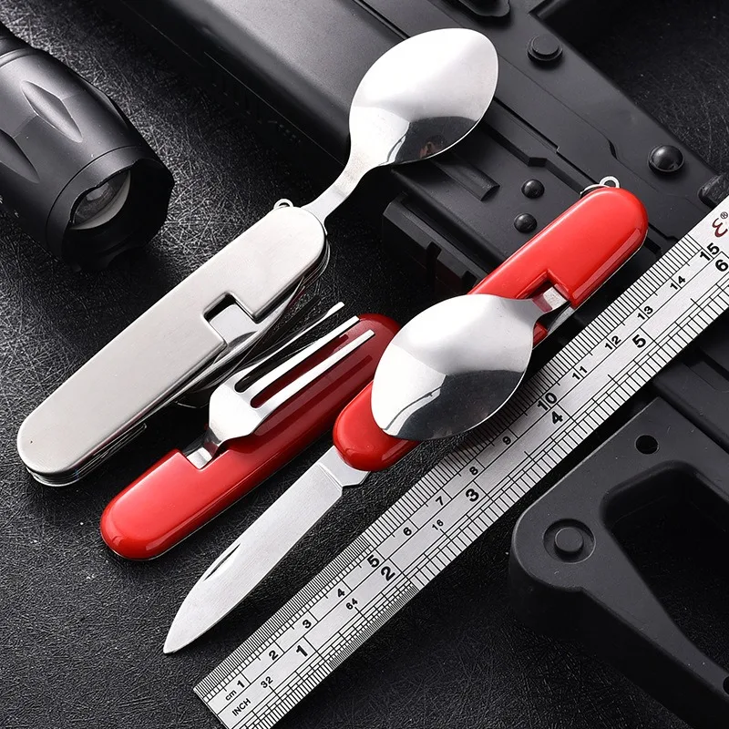 Mini Folding Detachable Combination Outdoor Hiking Travel Cutlery Multi-open Aluminum Handle Swiss Knife Gift Fruit Knife