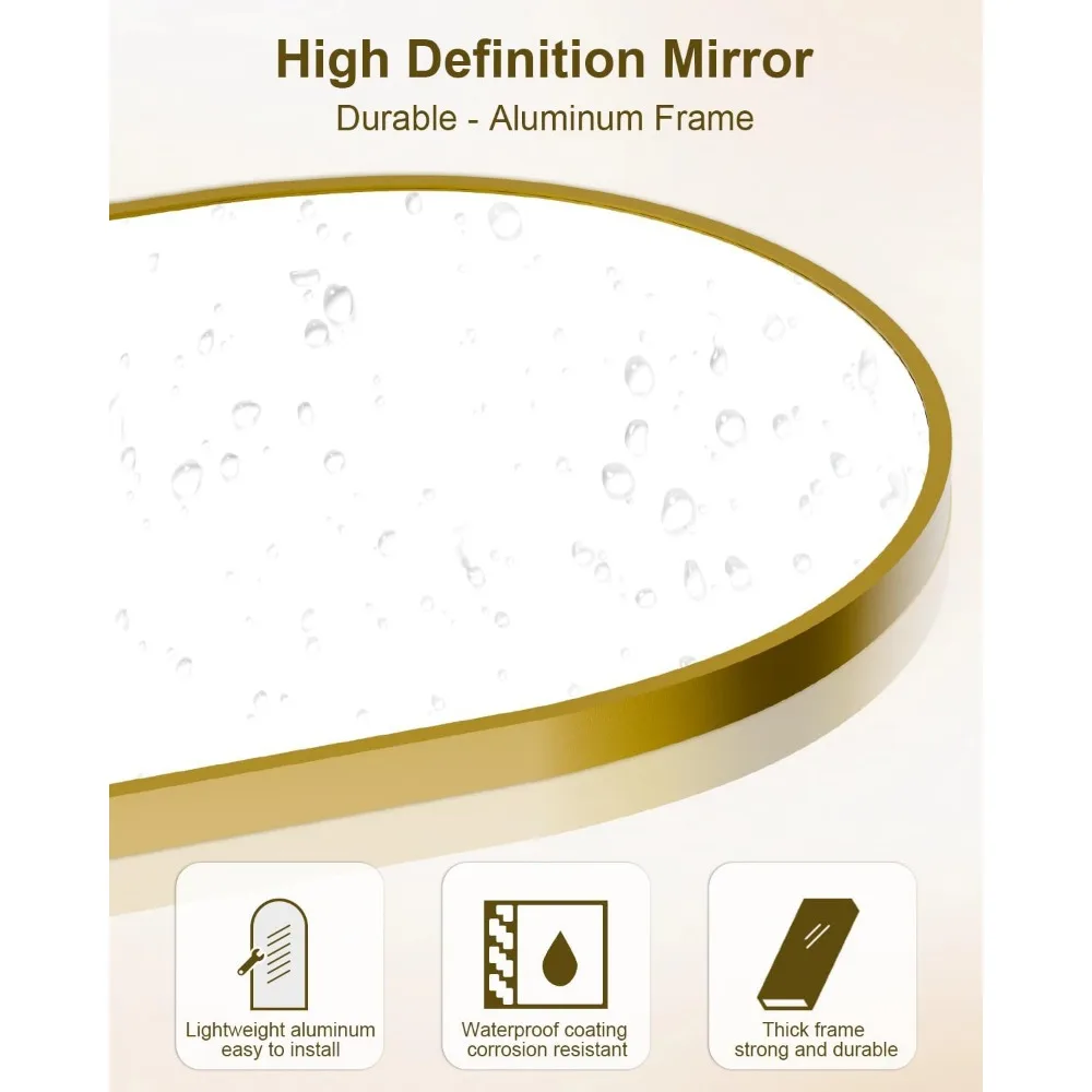 Arched Floor Mirror with Stand for Full-Length Viewing, Ideal for Bedrooms and Living Rooms, Large Leaning Mirror for Home Decor