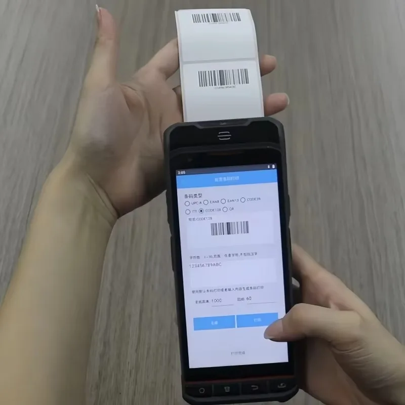 Multifunction Integrated Terminal Data Collector PDA Handheld Adhesive Printing for Storage Logistics Inventory Receipt Linux