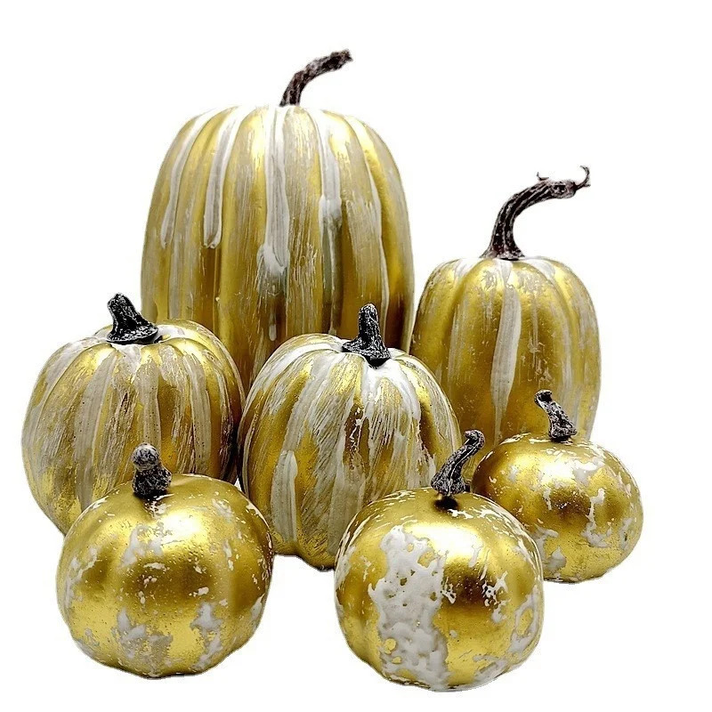 Thanksgiving Artificial Pumpkins Sets Assorted Big And Small Pumpkins Fake Pumpkins Farmhouse Fall Harvest Table Halloween Decor