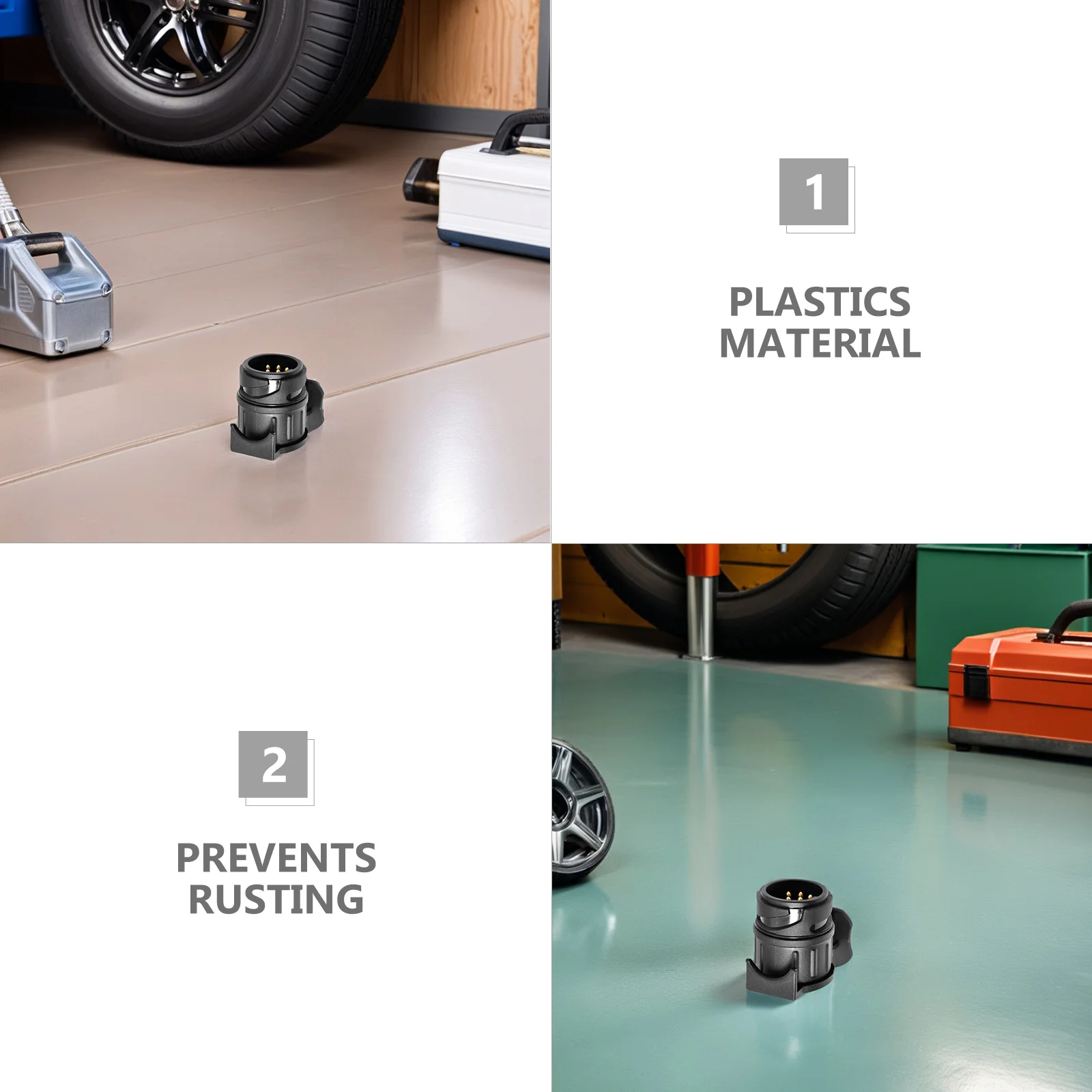 Weatherproof 13 to 7 Pin Trailer Plug Adapter 12V Connector with Locating Slot for Easy Installation 13 Pin Trailer Plug